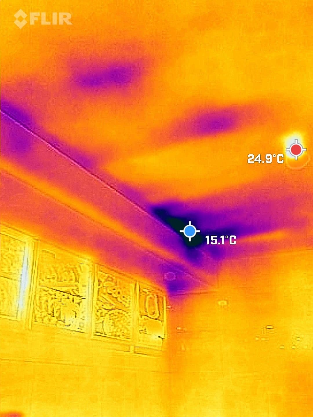 Termografi: kuldebro i loftet, Hjørring